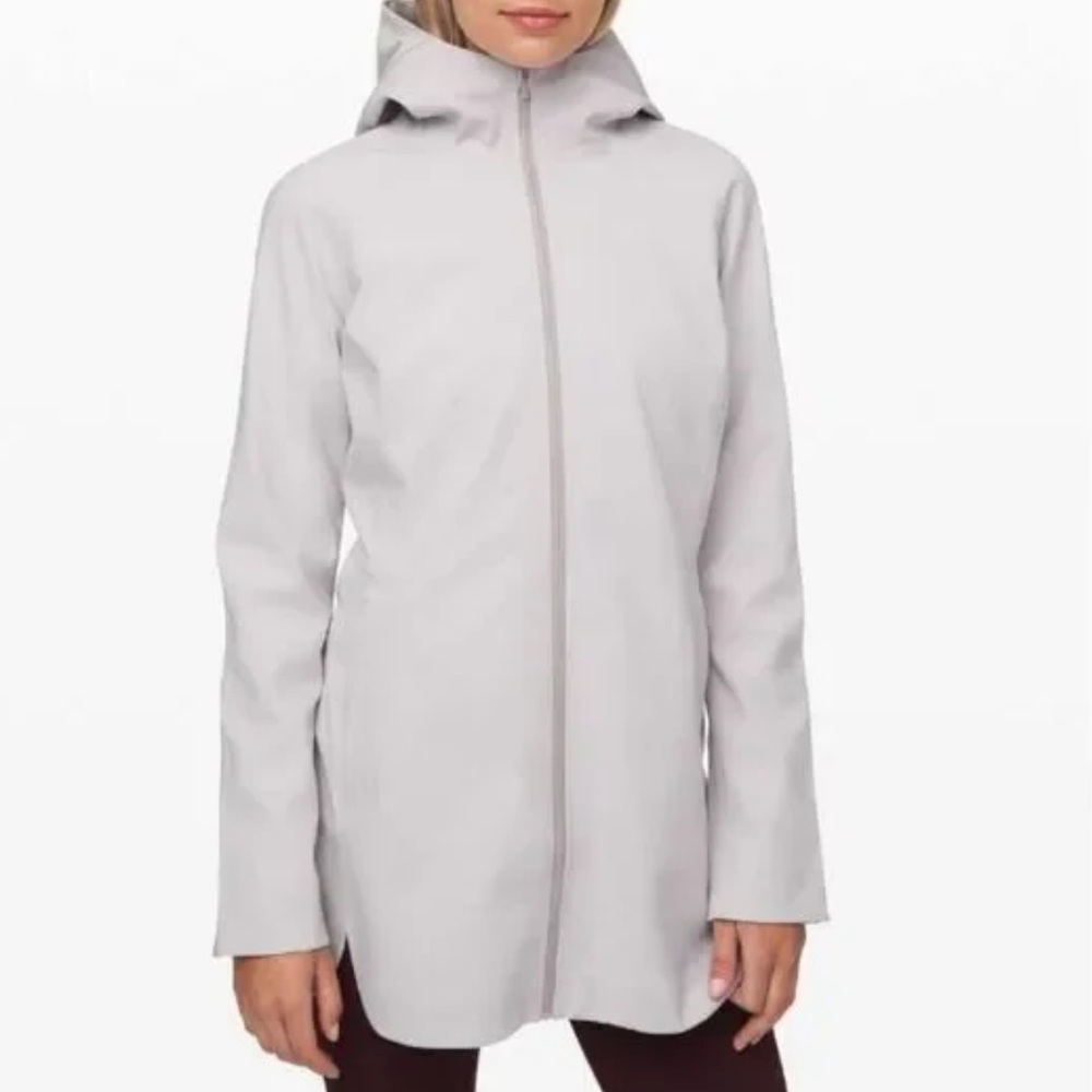 Lululemon Glyde Along Softshell Jacket Of White Woman’s Sz 6 Hood Z44